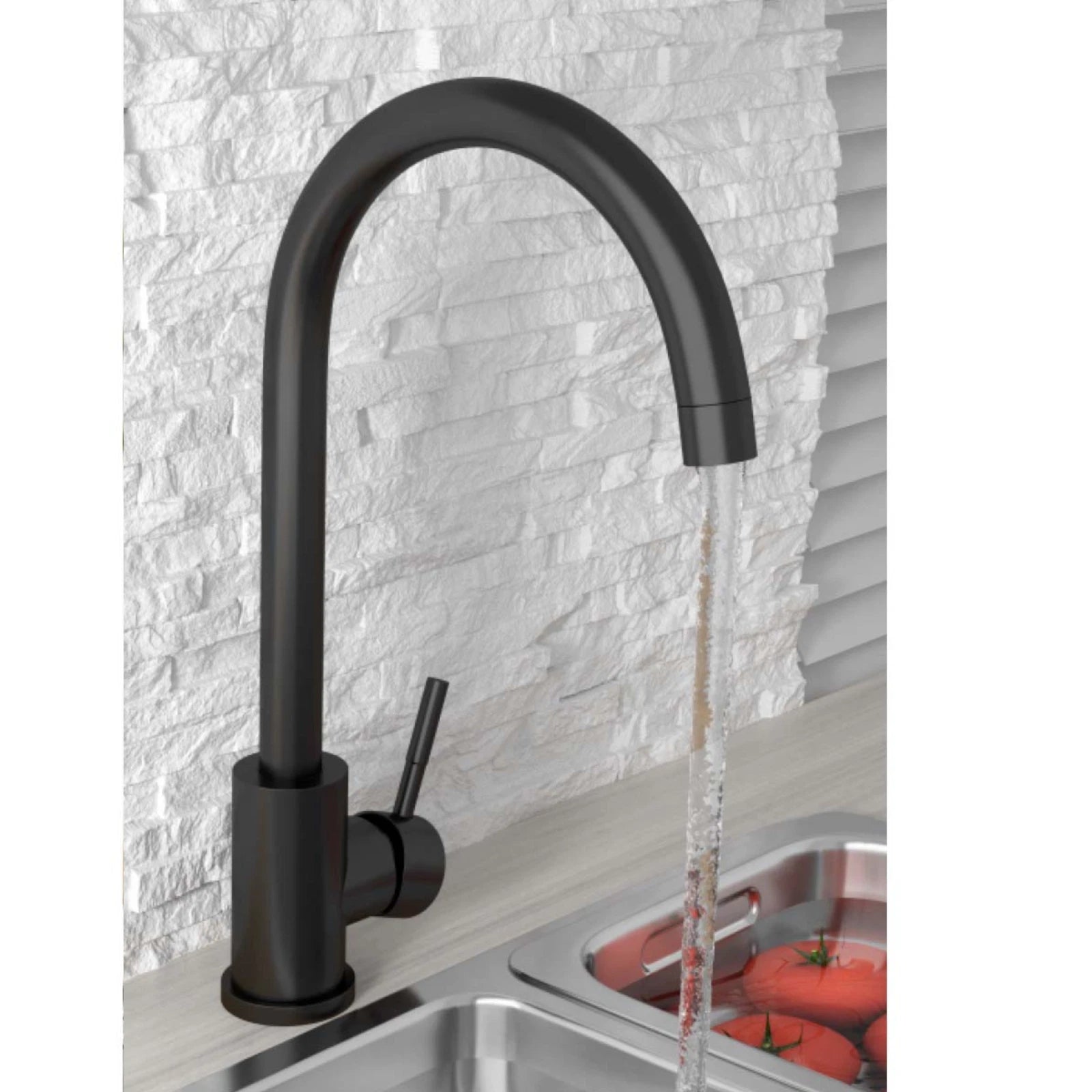 Manhattan Black Kitchen Mixer Tap t43