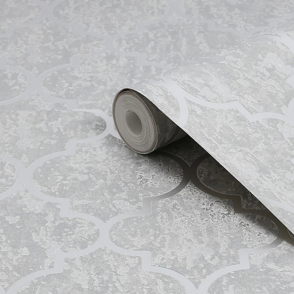 Superfresco Silver Milan Trellis Wallpaper 115605