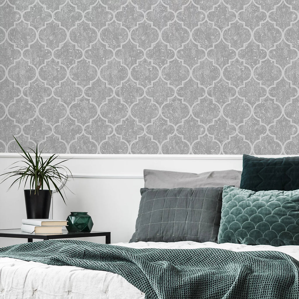 Superfresco Silver Milan Trellis Wallpaper 115605