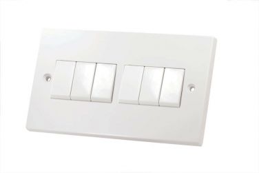 Selectric White 6 Gang 2 Way Light Switch