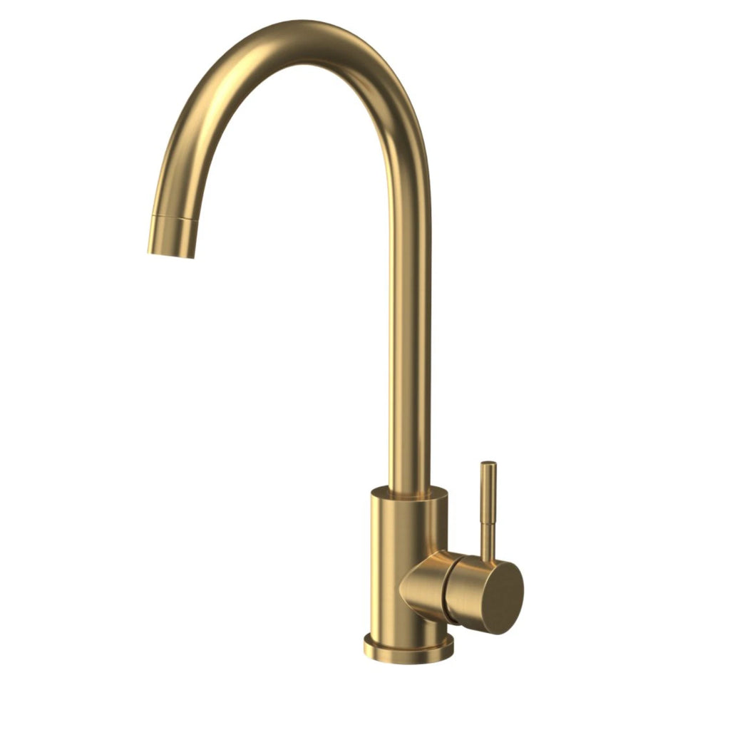 Manhattan Brushed Brass Gold Kitchen Mixer Tap t44