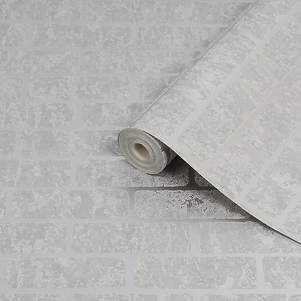Suprefresco Silver Milan Brick Wallpaper 106523