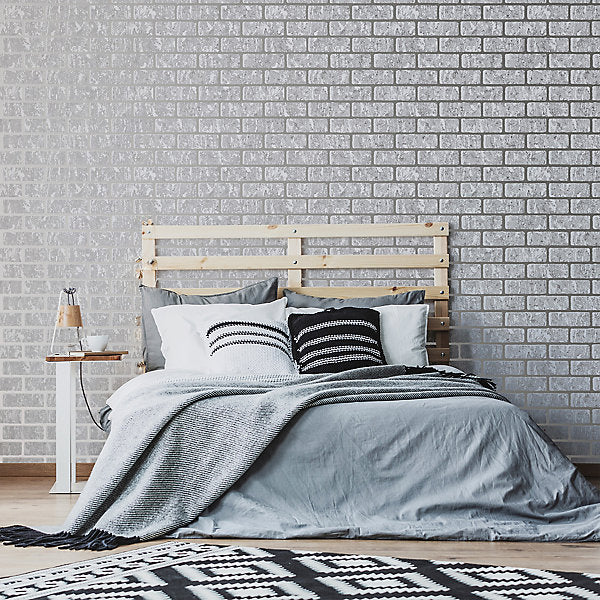 Suprefresco Silver Milan Brick Wallpaper 106523