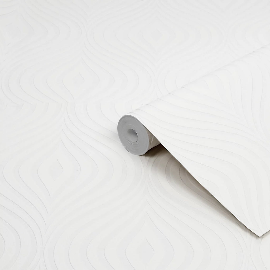 Superfreso Curvy White Blown Paintable Wallpaper 17583