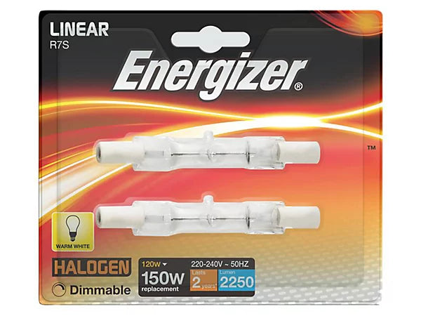 Energizer Pack of 2 Linear Warm White Halogen Dimmable Bulb 120W S5160