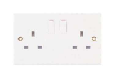 Selectric White 2 Gang Double Socket