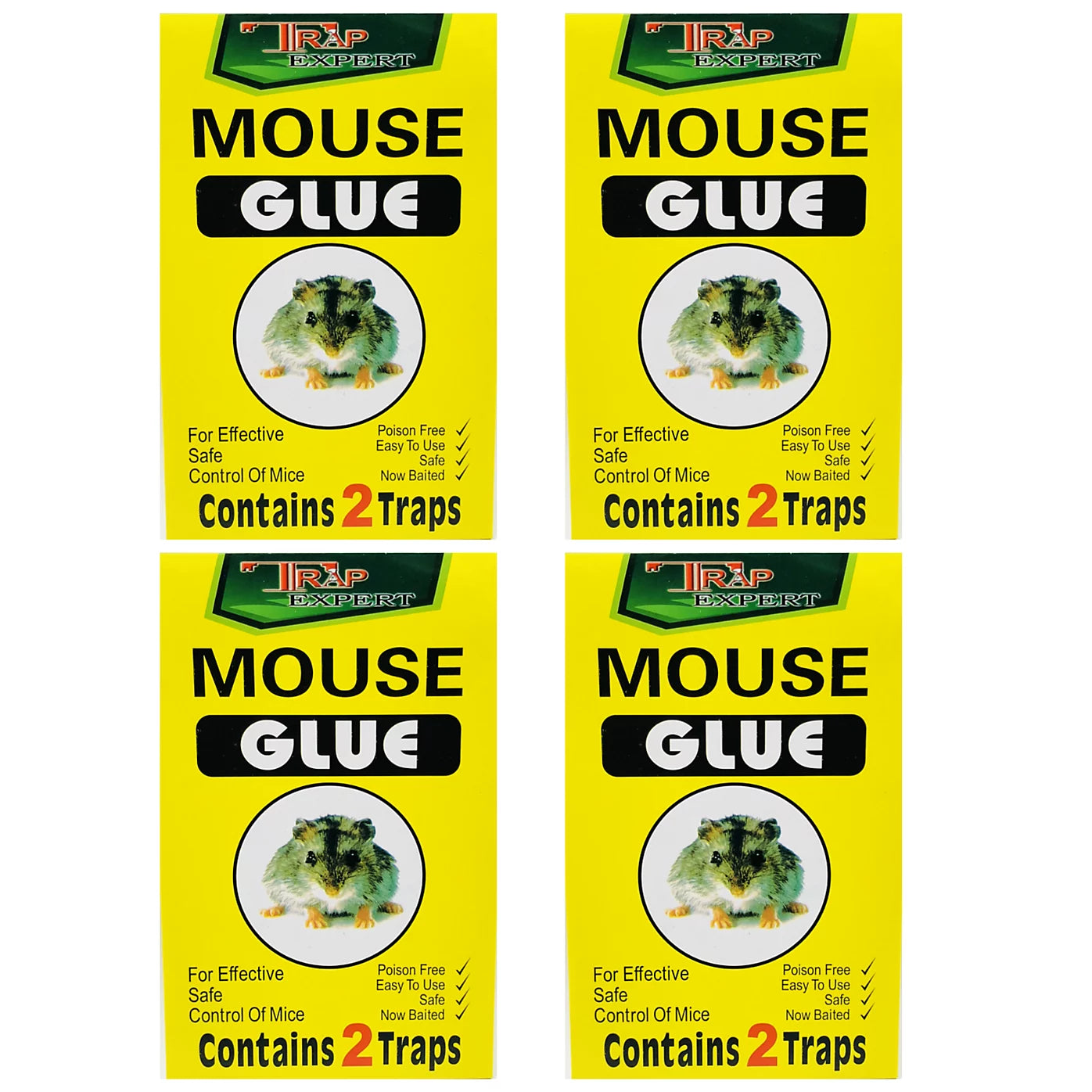 4 x Markup Sticky Mouse Pad Poison Free Pack of 2 - Total 8 Traps