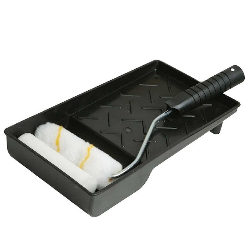 Emulsion & Gloss Mini Paint Roller Set 4" Tray 2 Sleeves