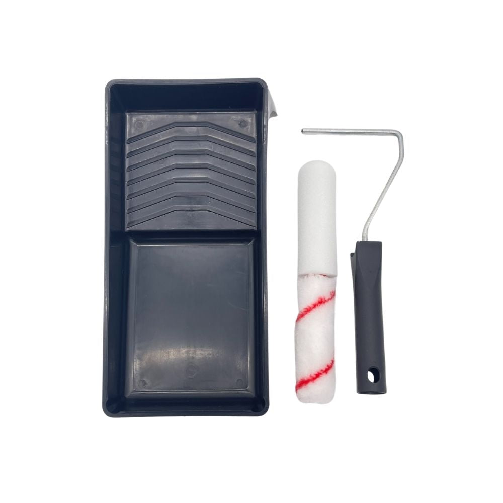Emulsion & Gloss Mini Paint Roller Set 4" Tray 2 Sleeves