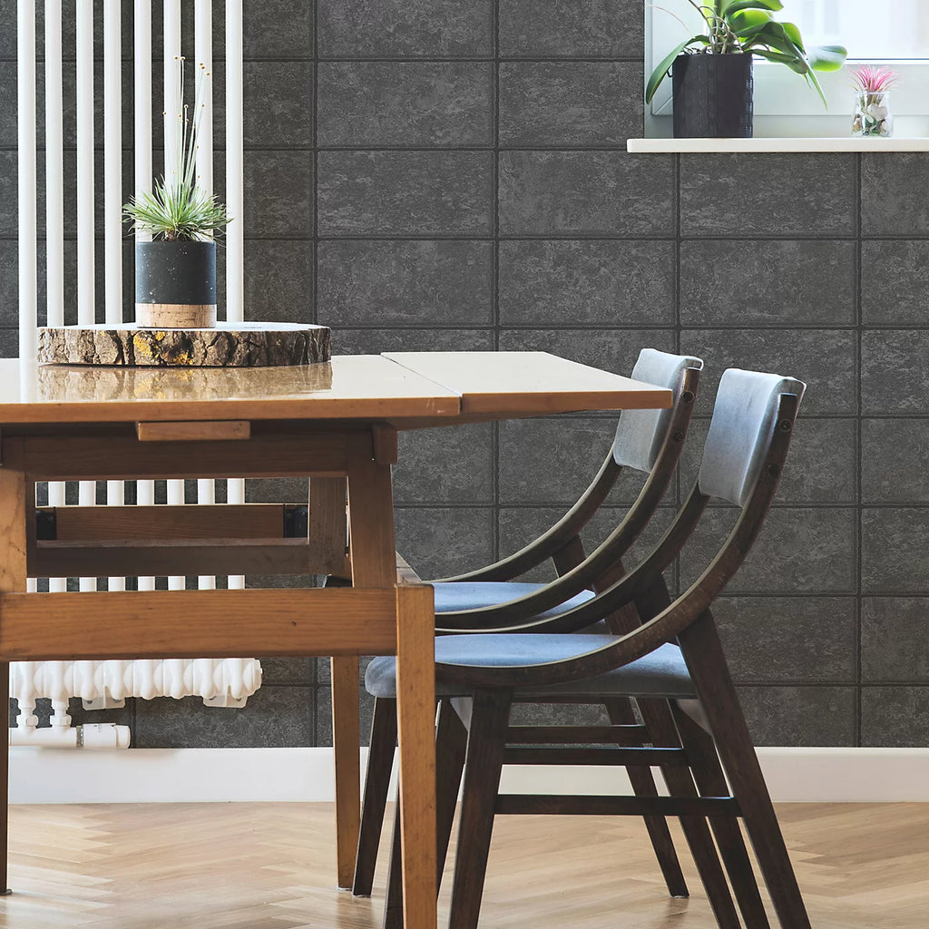 Contour New Slate Stretch Charcoal Kitchen & Bathroom Wallpaper 115617