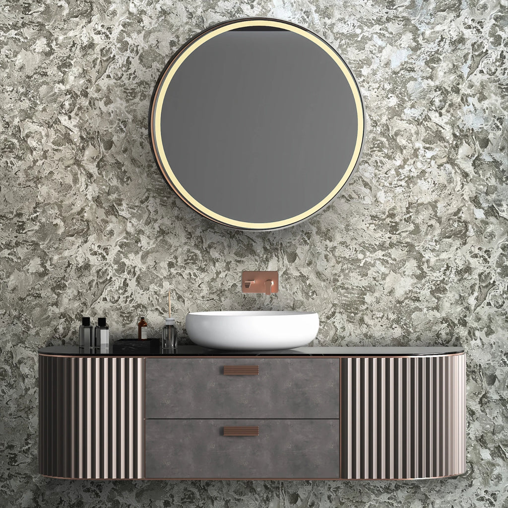 Vasari Ariana Marble Plaster Charcoal & Grey Luxury Italian Wallpaper 535129