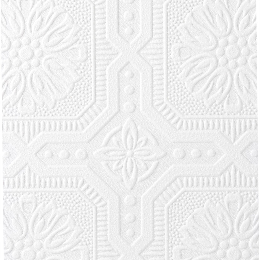 Superfresco Buckingham White Blown Geometric Paintable Wallpaper 12011