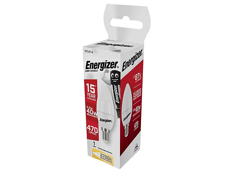 Energizer 4.9W LED Opal Candle Bulb Warm White SES E14 S8851