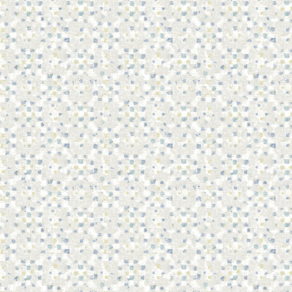 A Street folklore Chenille Blue Grey & Yellow Squares Geo Wallpaper FD25139