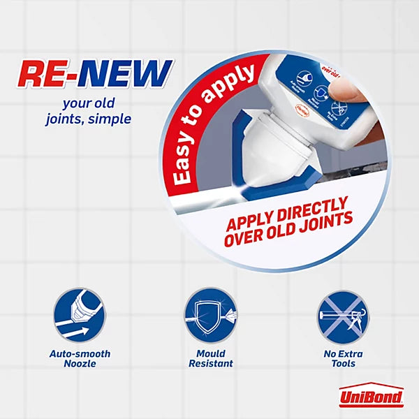 UniBond ReNew White Water-based Bathroom & kitchen Tube Sanitary sealant, 80ml