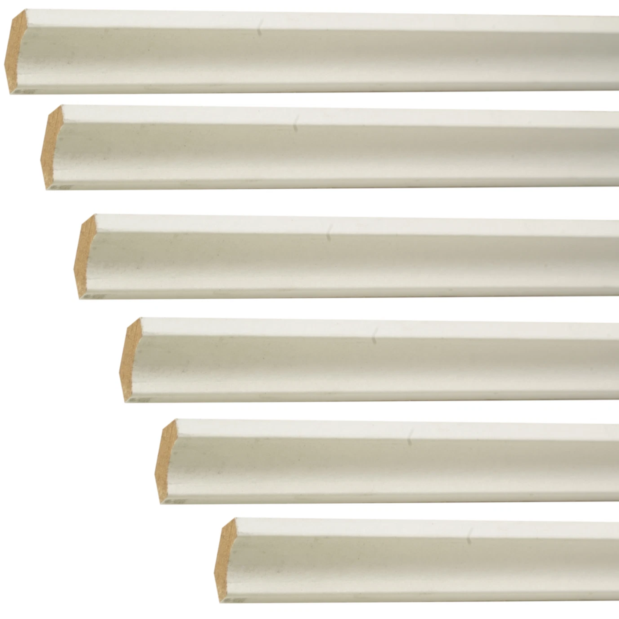 White Laminate Beading Scotia Edge Trim - 1.2M x 6 Total 7.2 Meters
