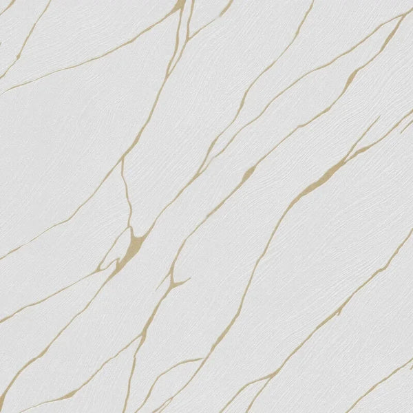 Erismann Cracked Plaster Marble Gold & White Metallic Luxury Wallpaper 10440-31