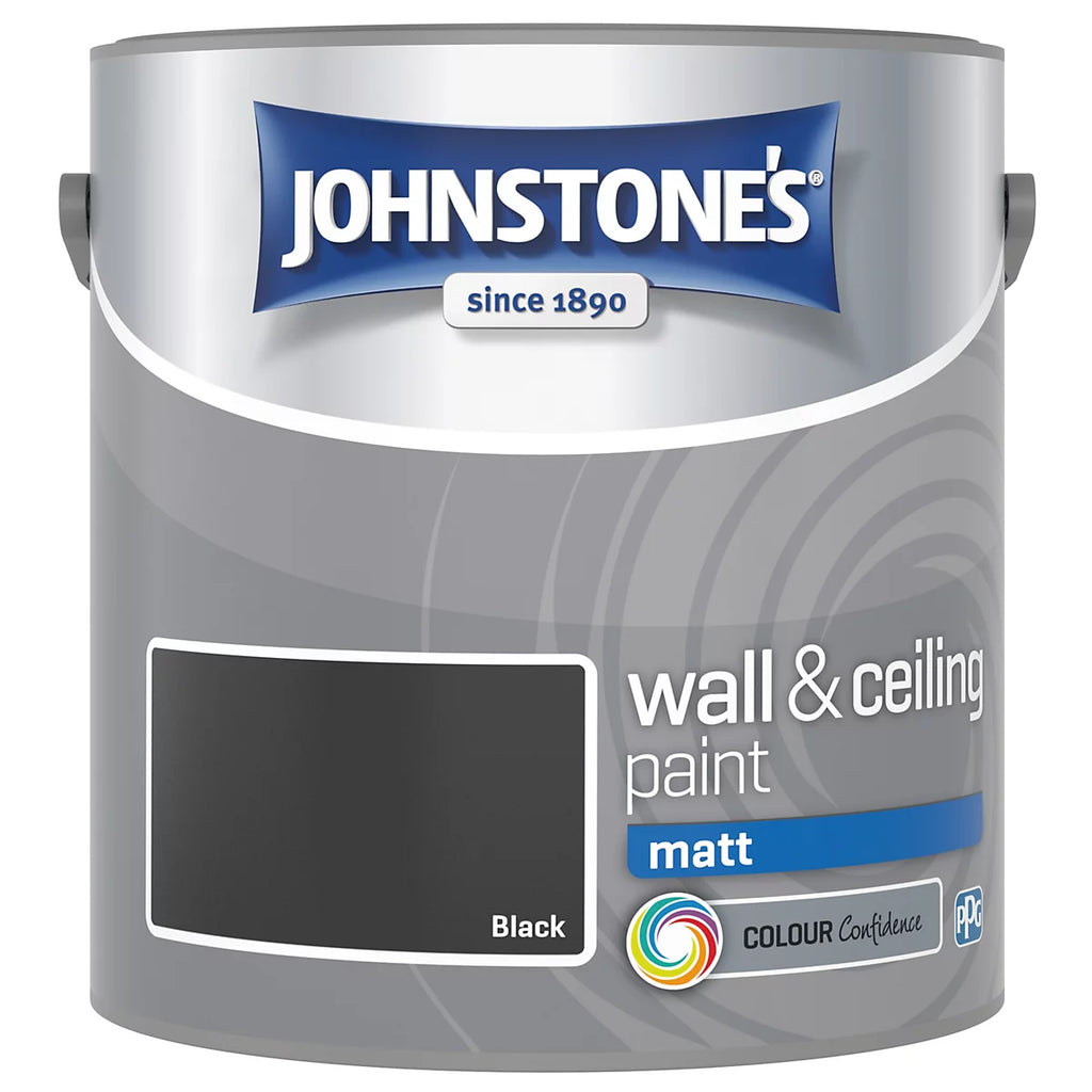 Johnstone’s Black Matt Wall & Ceiling Emulsion Paint 2.5L