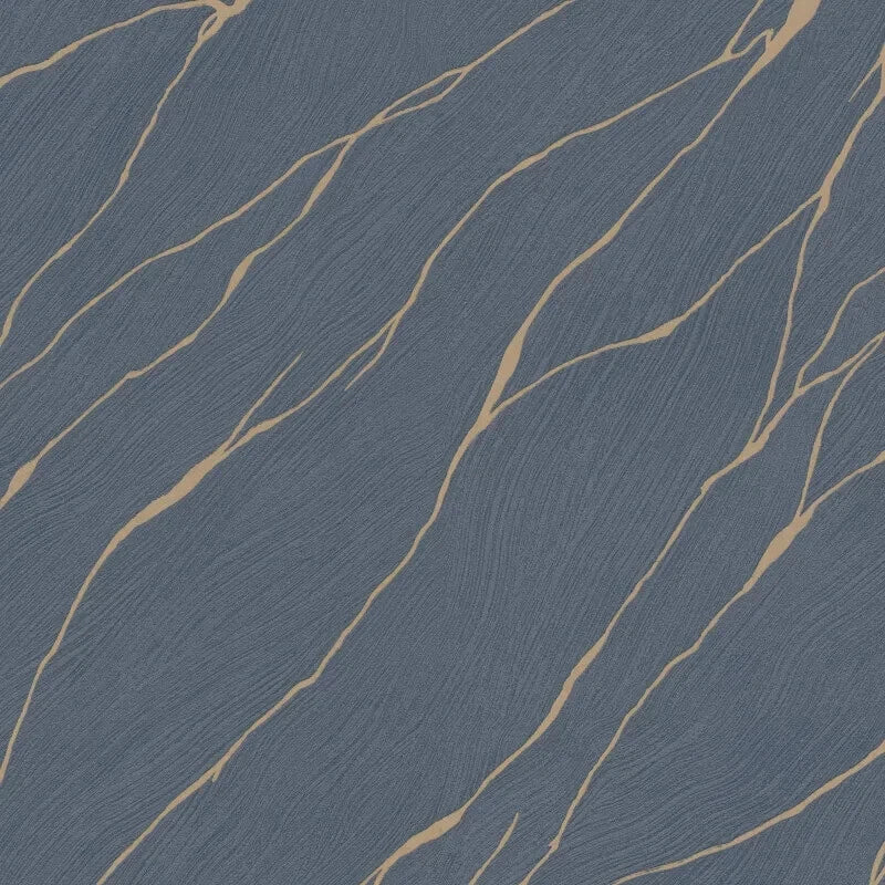 Erismann Cracked Plaster Marble Blue & Gold Metallic Luxury Wallpaper 10440-08