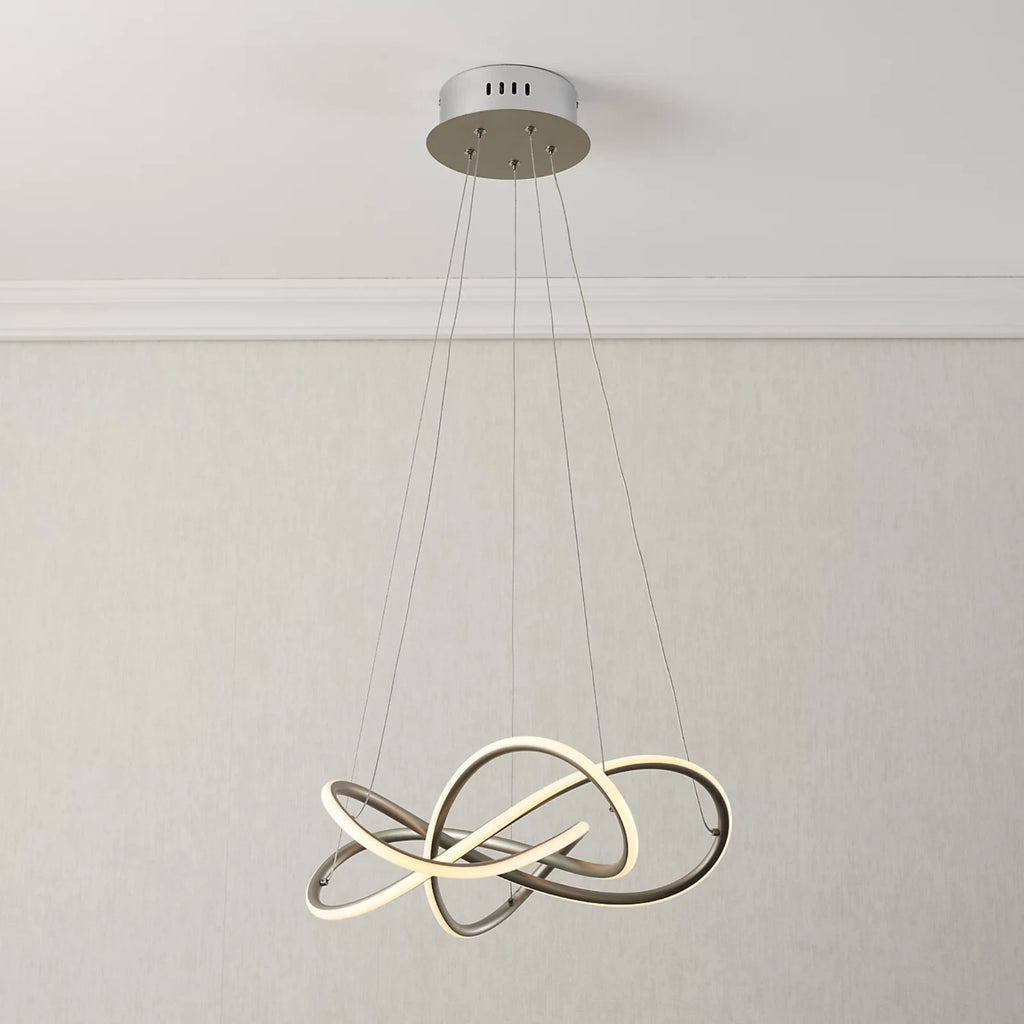 Heron Spiral Integrated LED Modern Silver Ceiling Light LF35