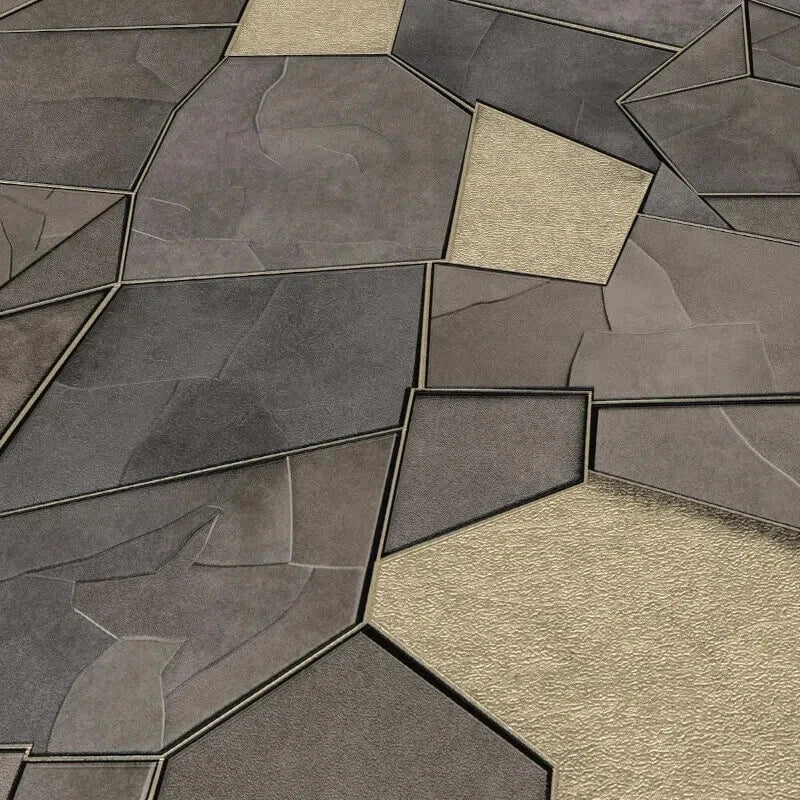 Erismann Elle Mosaique Brown & Gold Geometric Mosaic Style Wallpaper 10445-37