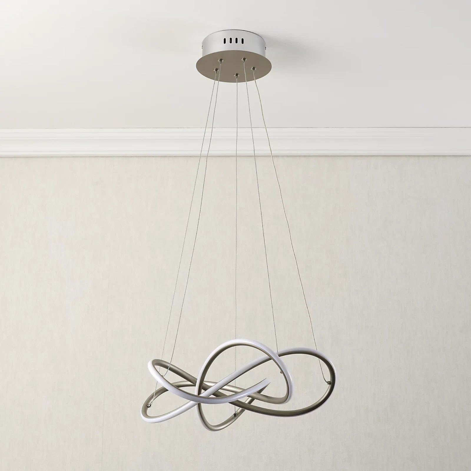 Heron Spiral Integrated LED Modern Silver Ceiling Light LF35