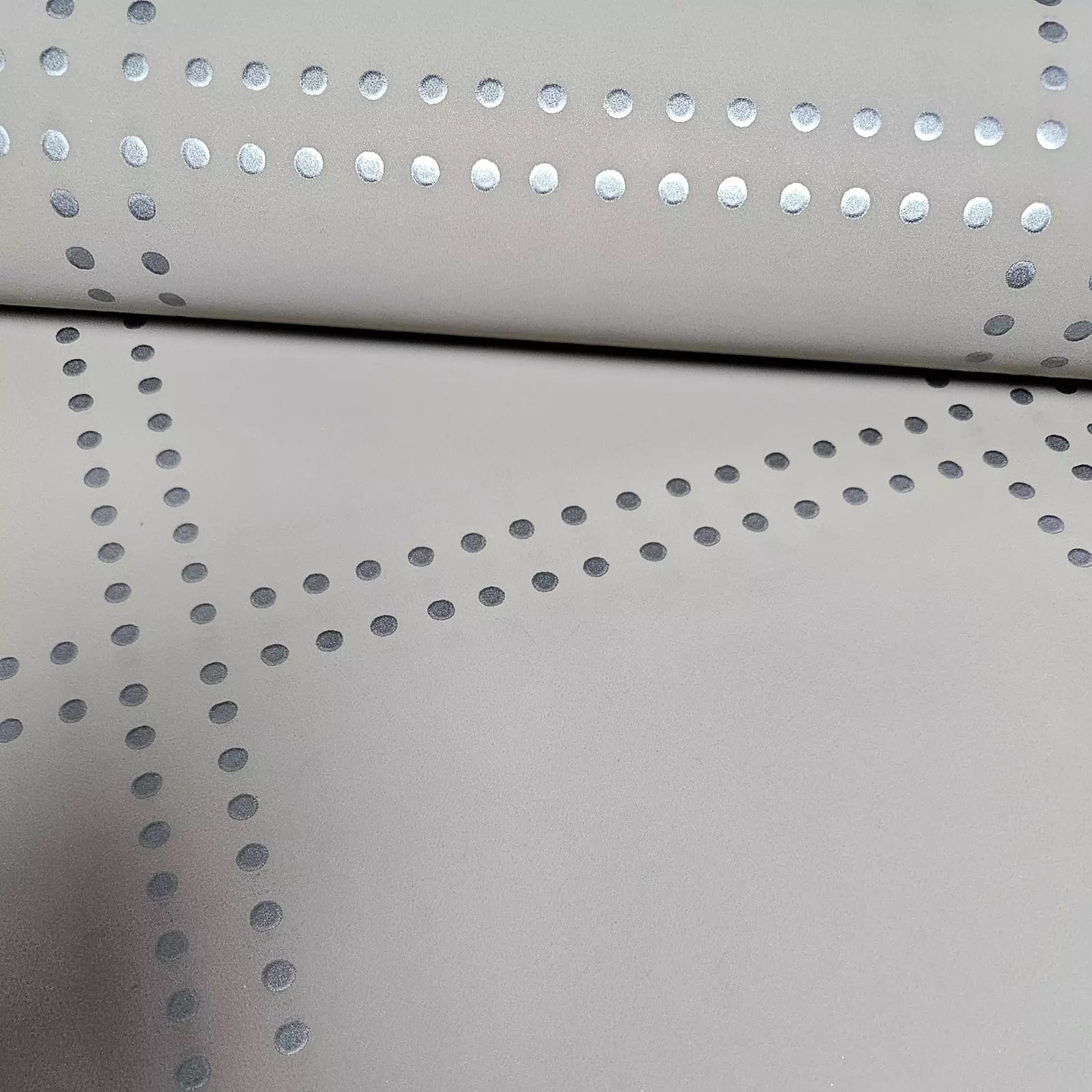 A Street Gridlock Taupe Geometric Metallic Dots Wallpaper FD22646