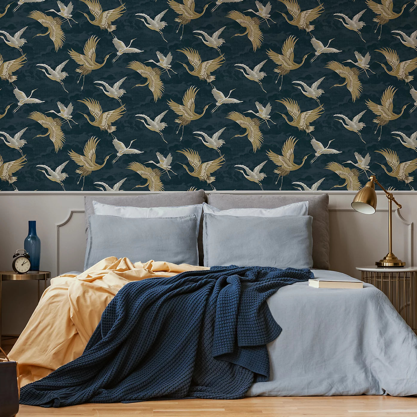 Graham & Brown Kranes Petrol Bird Wallpaper 121139