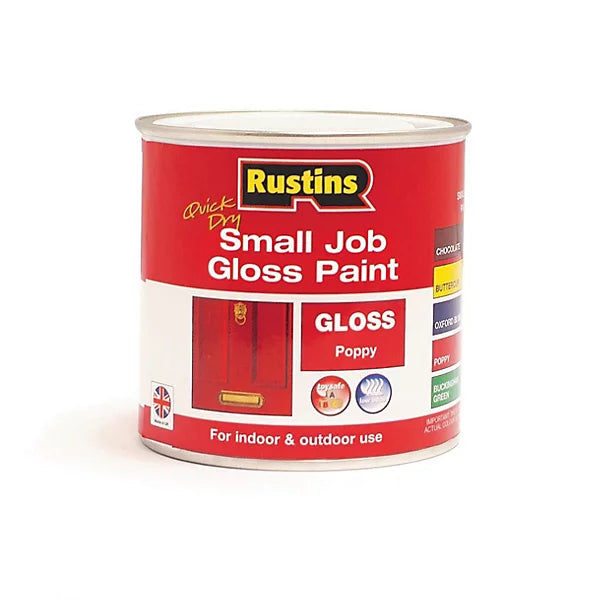 Rustins Small Job Poppy Wood & Metal Gloss Paint 250ml