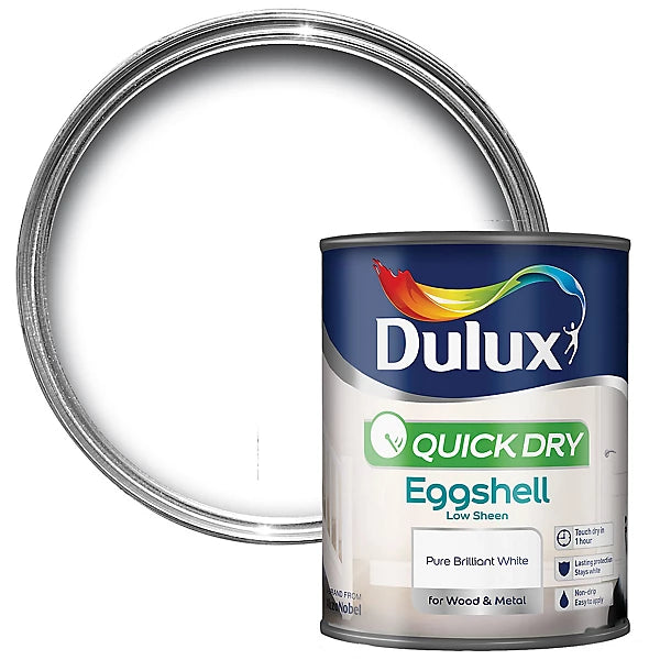 Dulux White Quick Dry Eggshell Wood & Metal Paint 750ml