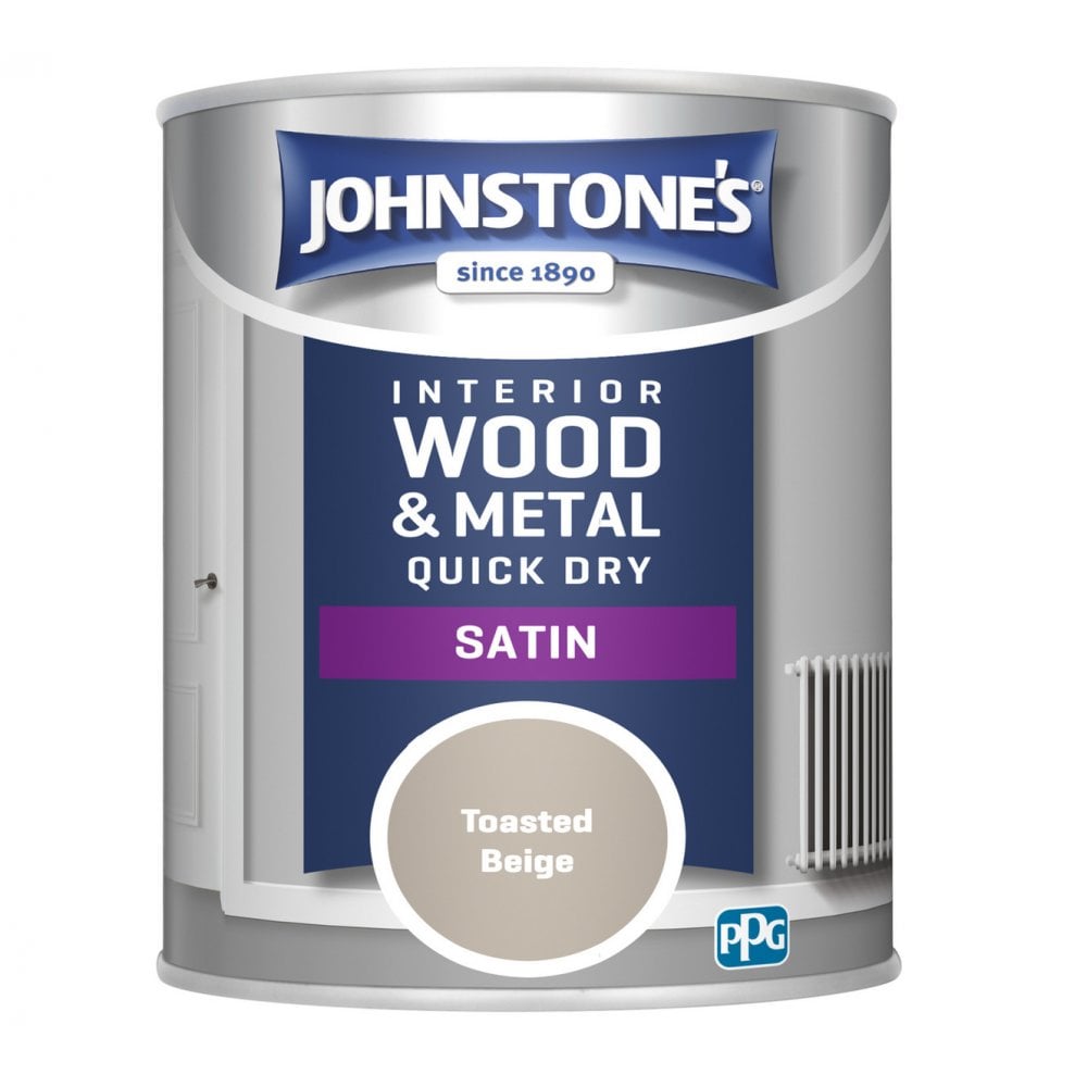 Johnstones Toasted Beige Satin Interior Wood & Metal Paint 750ml