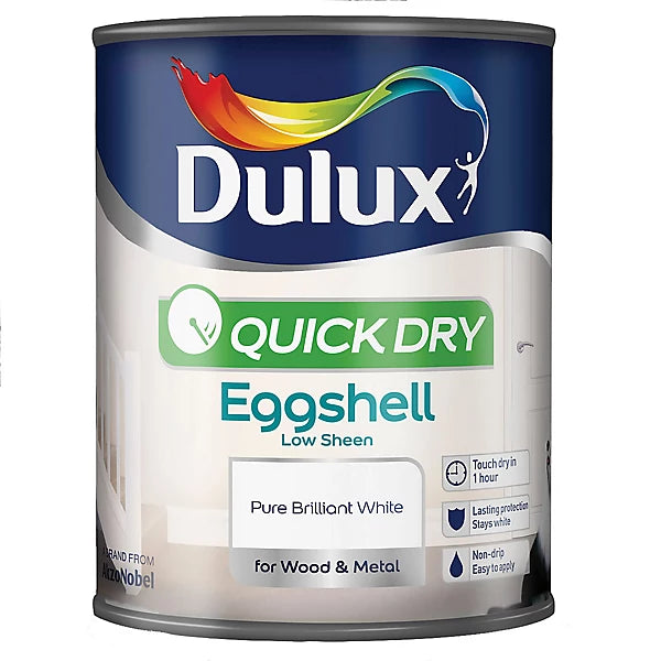 Dulux White Quick Dry Eggshell Wood & Metal Paint 750ml