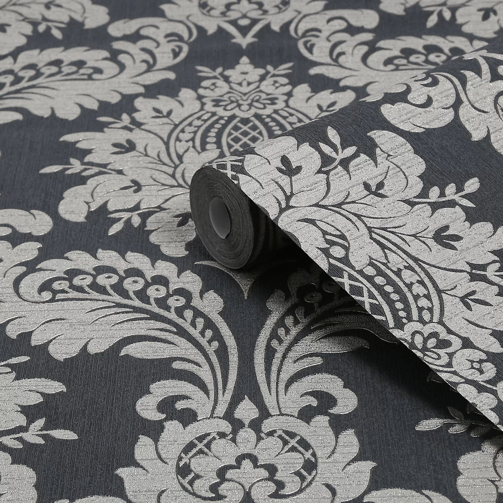 Graham & Brown Boutique Archive Black & Gold Damask Wallpaper 119971