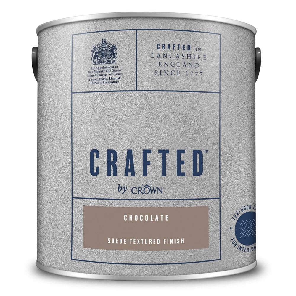 Crown Chocolate Suede Brushed Finish Textured Emulsion Paint 2.5L