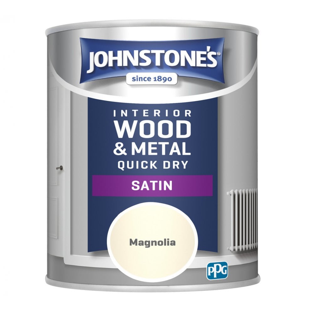 Johnstones Magnolia Satin Interior Wood & Metal Paint 750ml