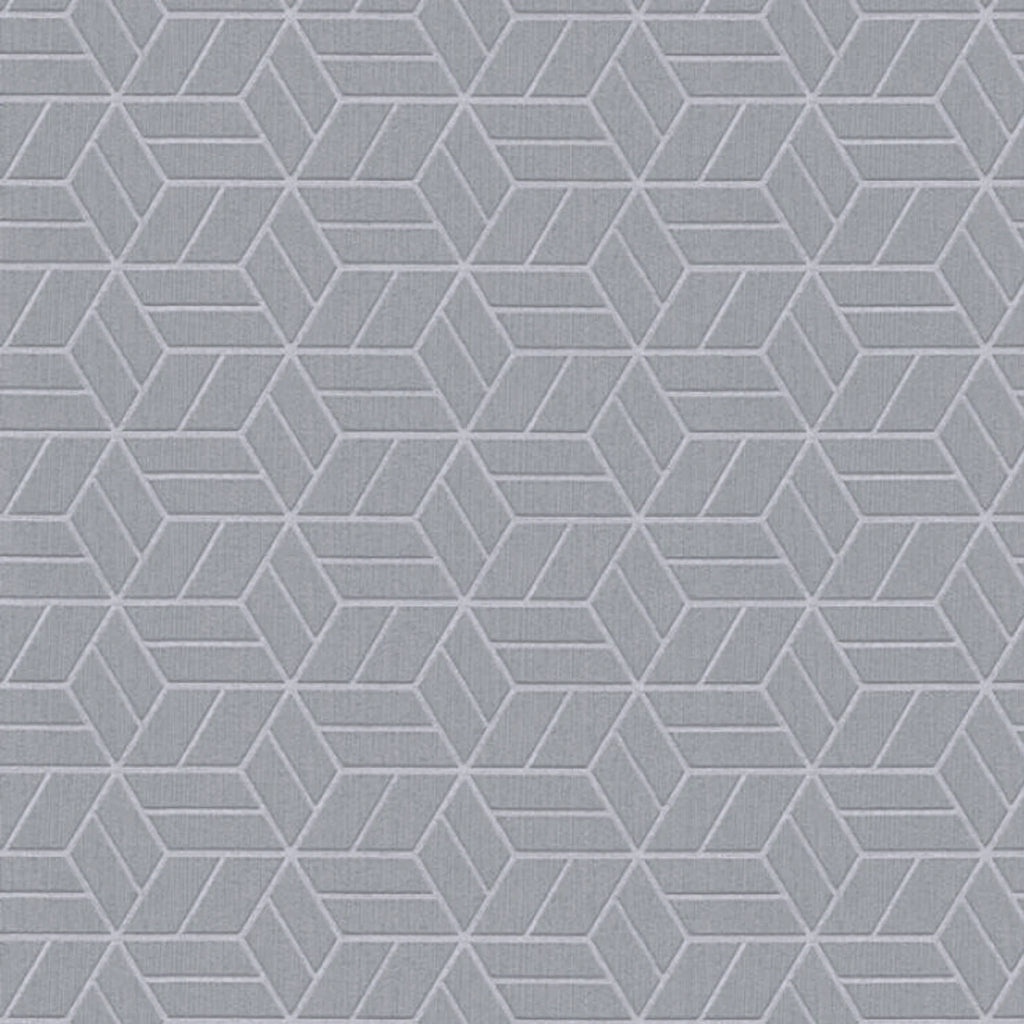 Lizzy London Grey Silver Hexagon Geometric 3D Effect Cube Wallpaper 36920-4