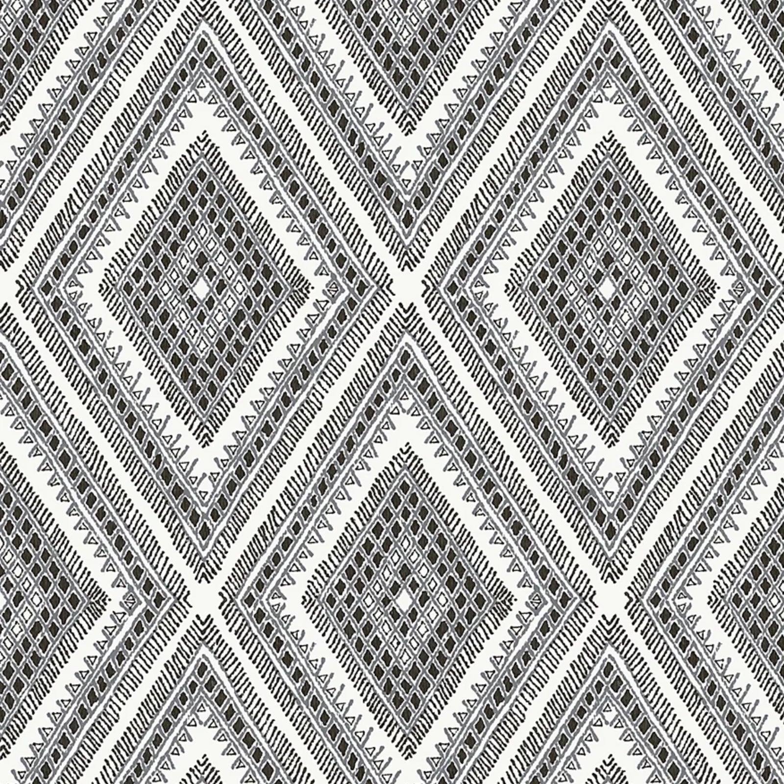 A Street Pacifica Zaya Bohemian Black & White Geometric Wallpaper FD26012
