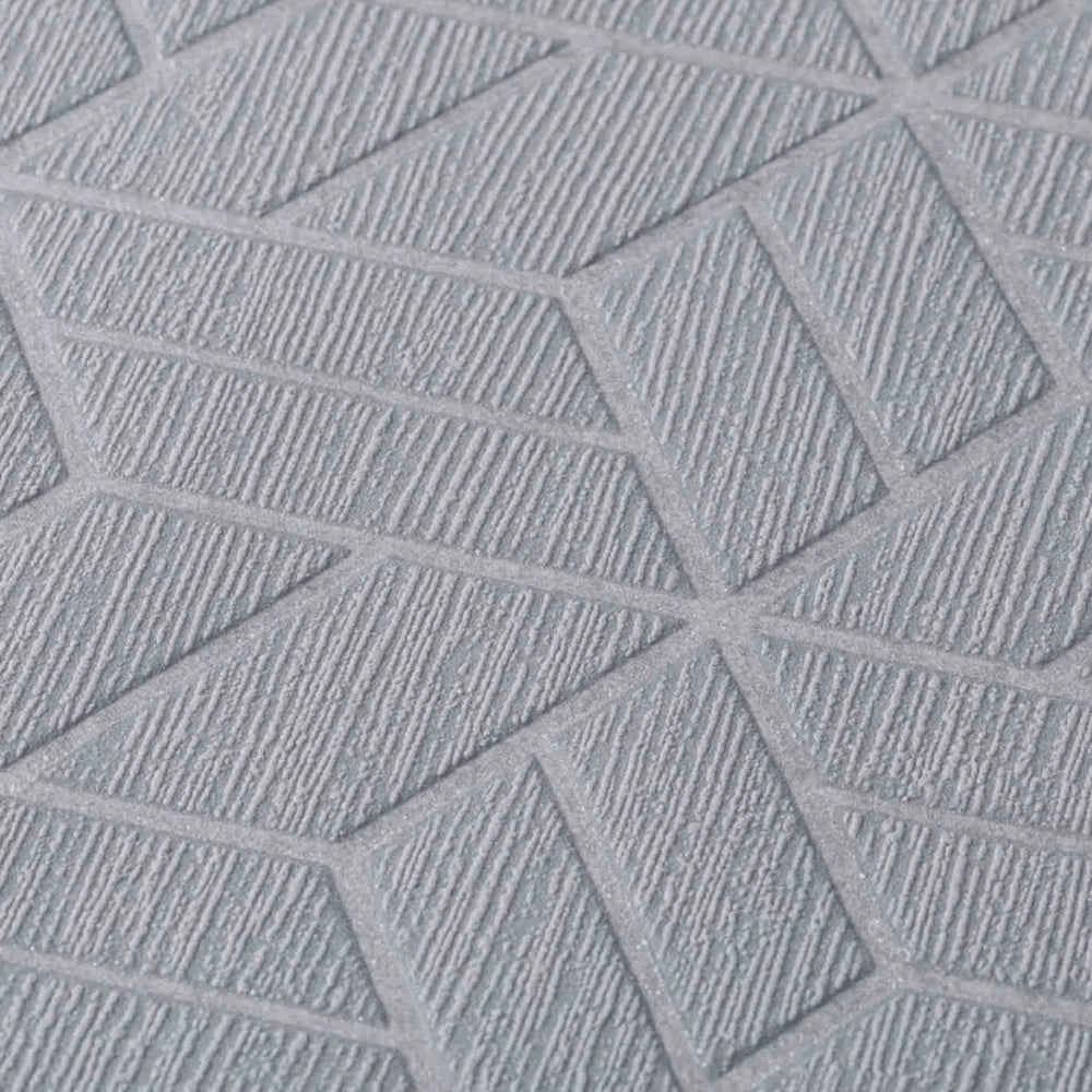 Lizzy London Grey Silver Hexagon Geometric 3D Effect Cube Wallpaper 36920-4