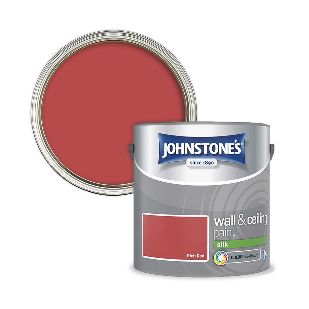 Johnstone’s Rich Red Silk Wall & Ceiling Emulsion Paint 2.5L