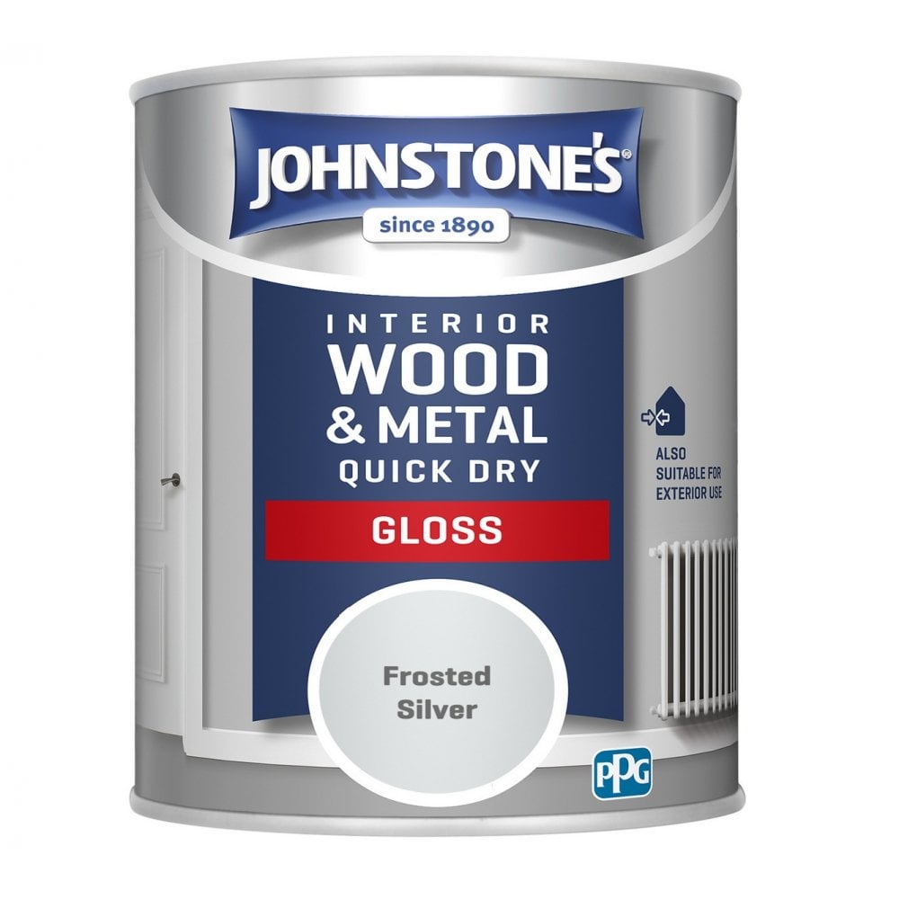Johnstones Frosted Silver Quick Dry Gloss Paint 750ml