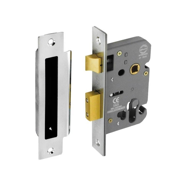 Securit 2.5" Euro Sash Lock Casing Nickel Plated 63mm S1851