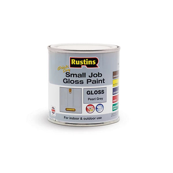 Rustins Small Job Pearl Grey Wood & Metal Gloss Paint 250ml