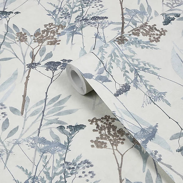Superfresco Solstice Pale Blue Floral Wallpaper 125060