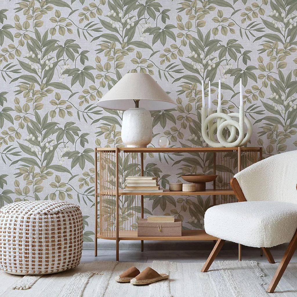 Graham & Brown Superfresco Persephone Neutral Floral Wallpaper 122415