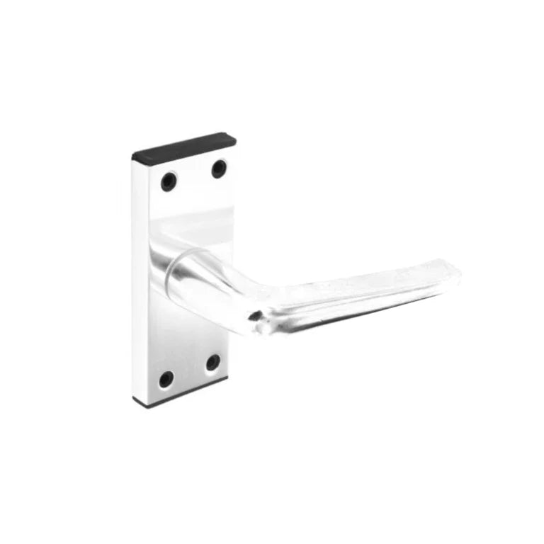 Securit Aluminium Latch Handles Bright Silver (Pair) 100mm S3078
