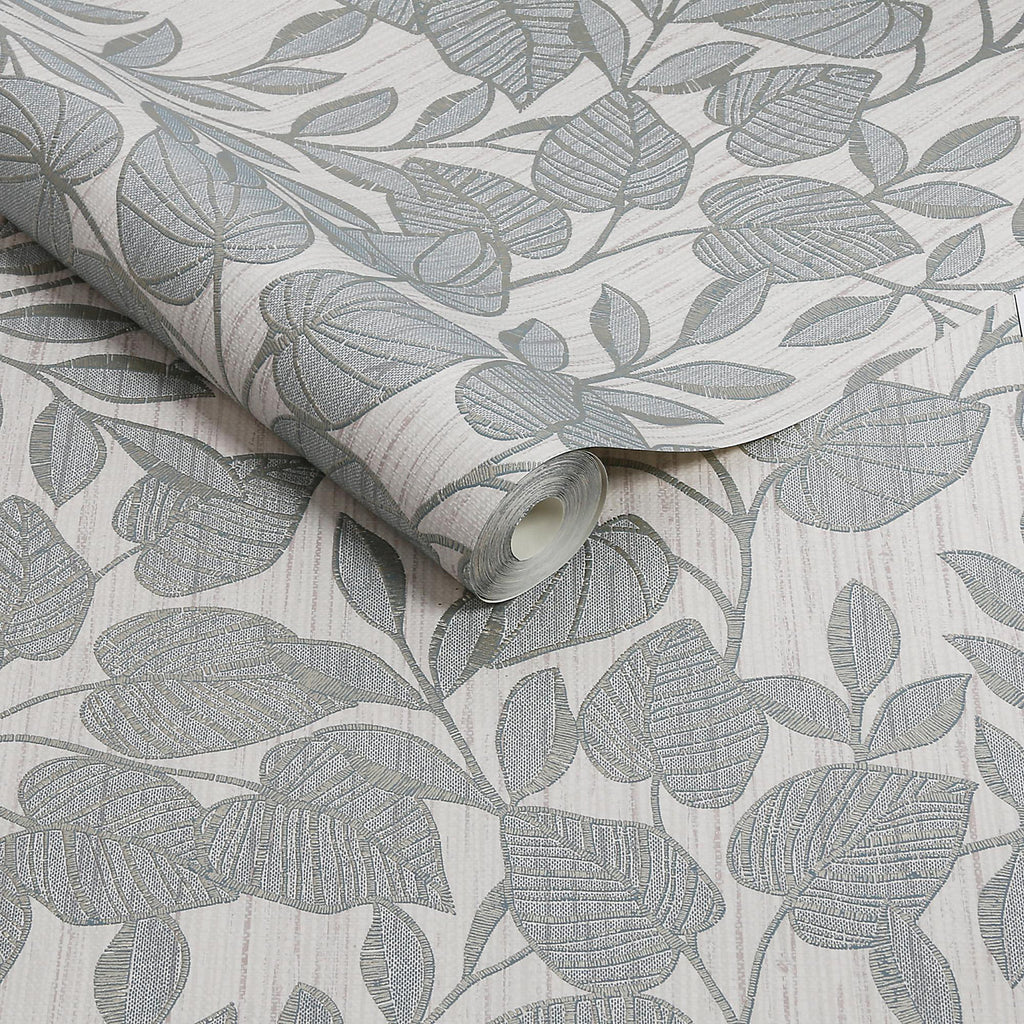 Super Fresco Duck Egg Linden Leaf Trail Wallpaper 140044