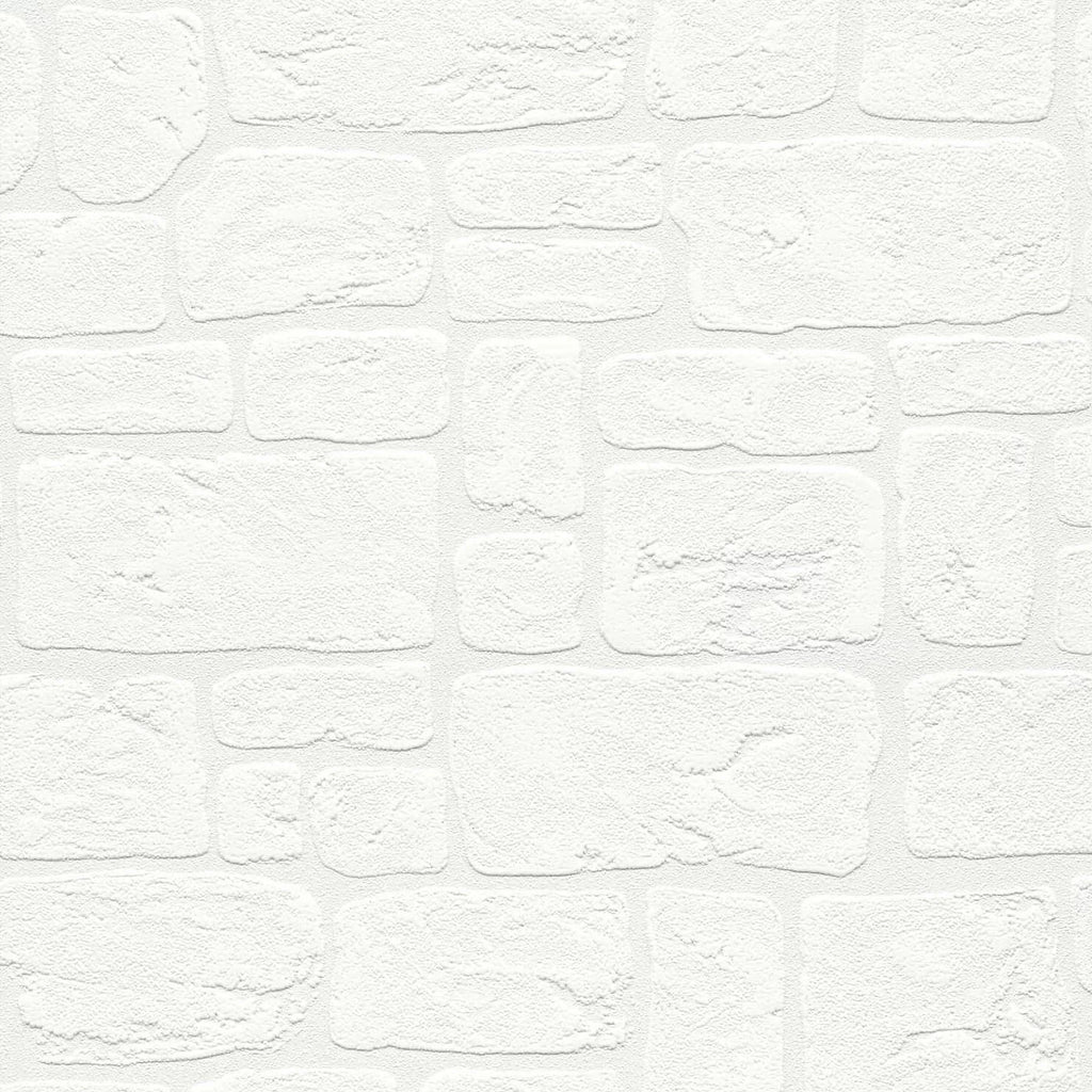 AS Creation Bricks White Blown Paintable Wallpaper 2040-42