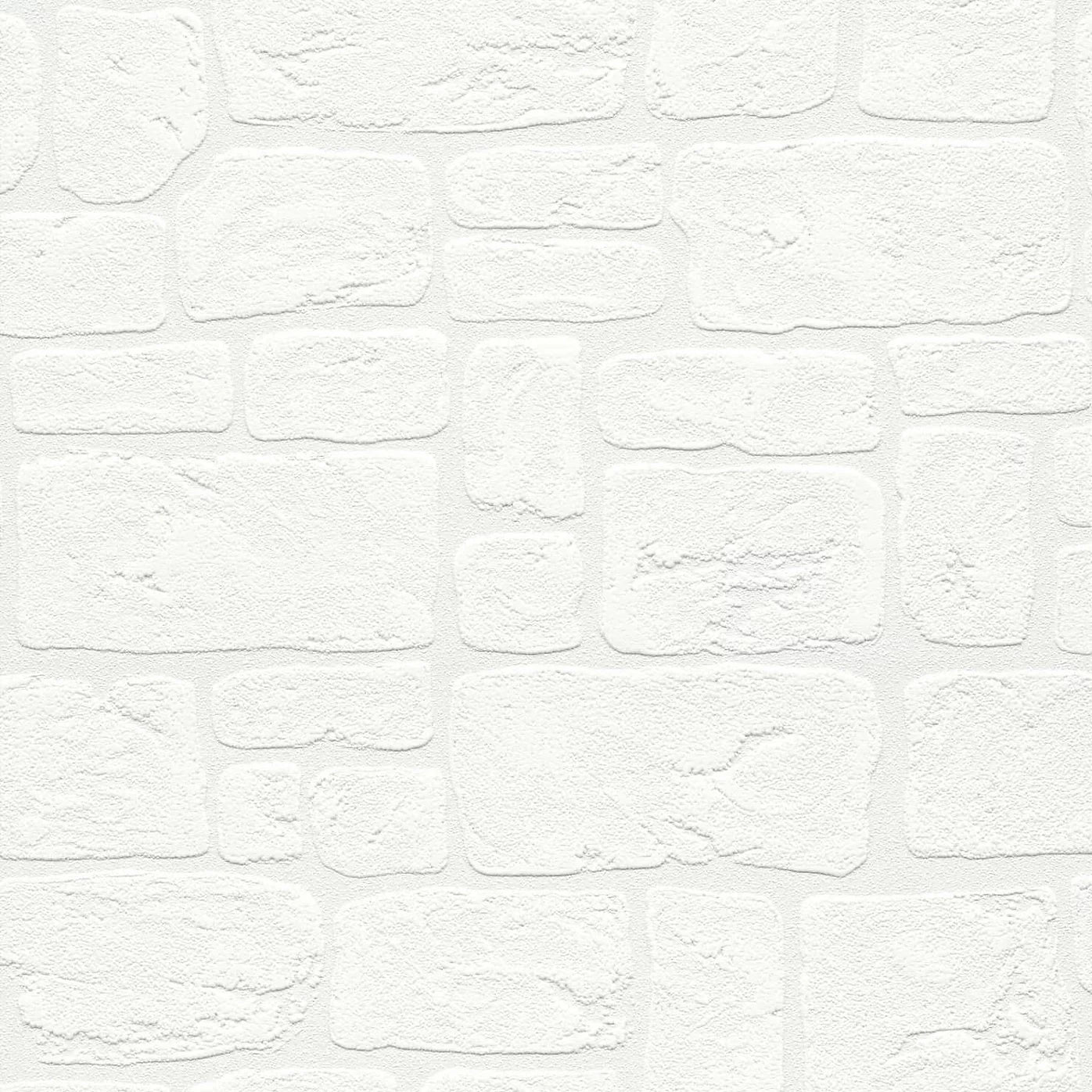 AS Creation Bricks White Blown Paintable Wallpaper 2040-42