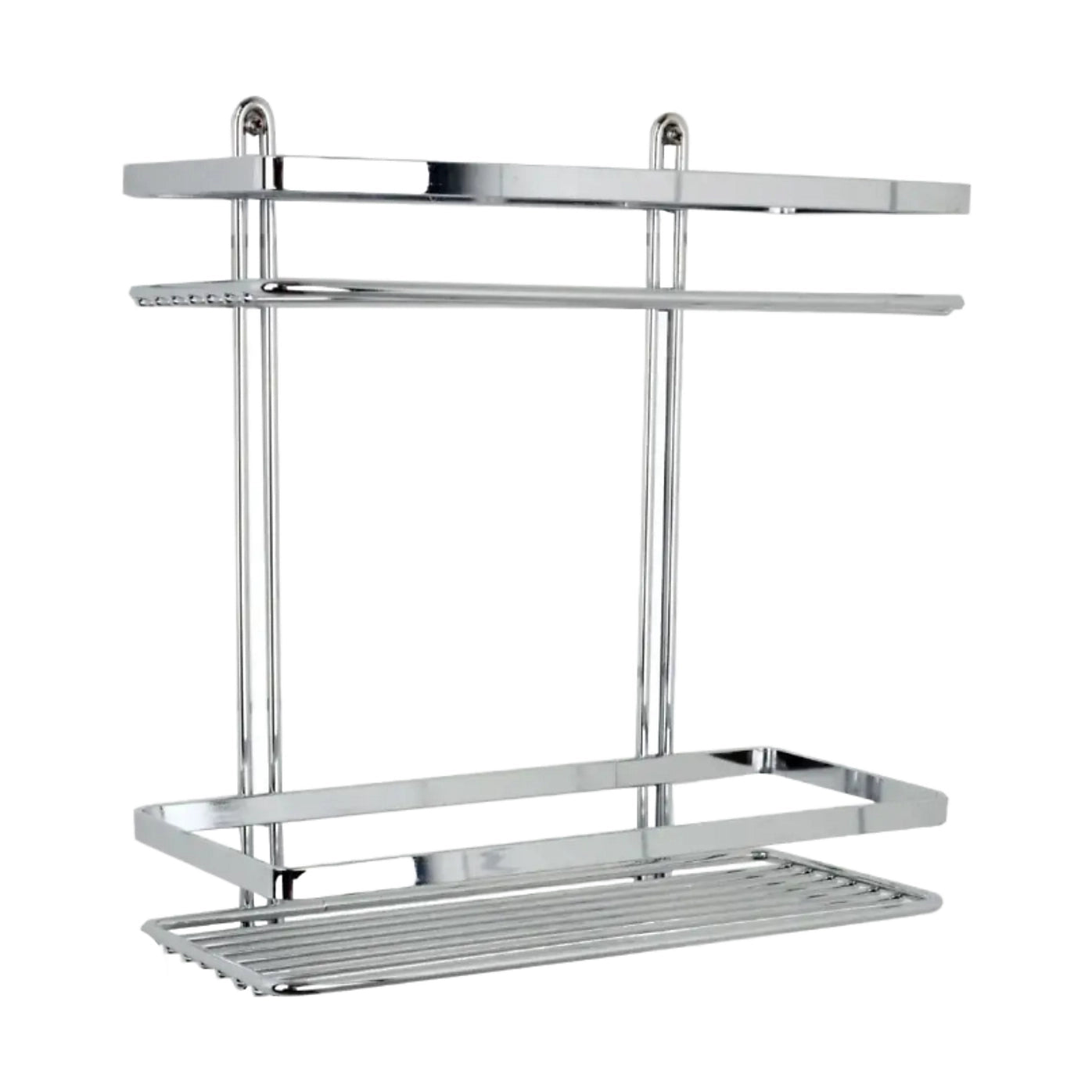 Euroshowers Stainless Steel Chrome Plated Double 2 Tier Rectangular Basket Caddy 56600