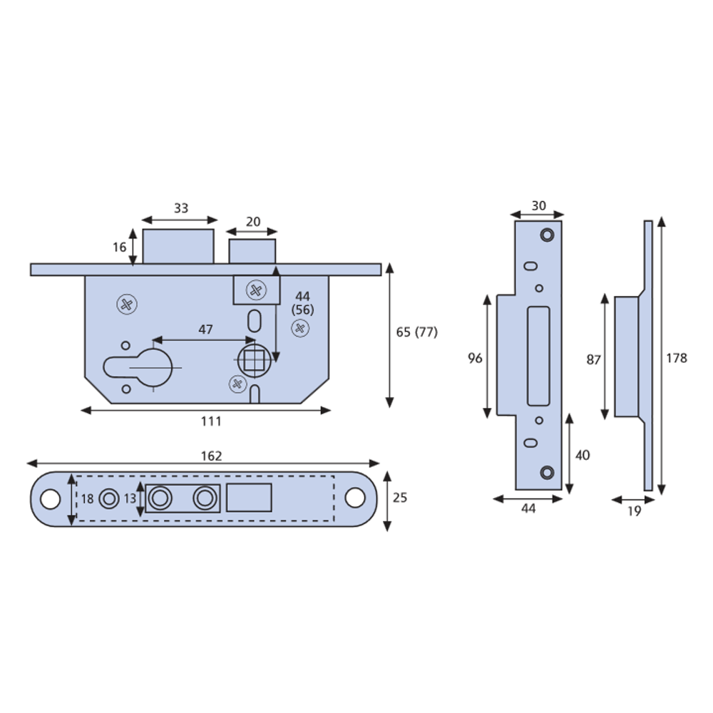 Era 2.5" Euro Casing Sash Lock 64mm 226-51A